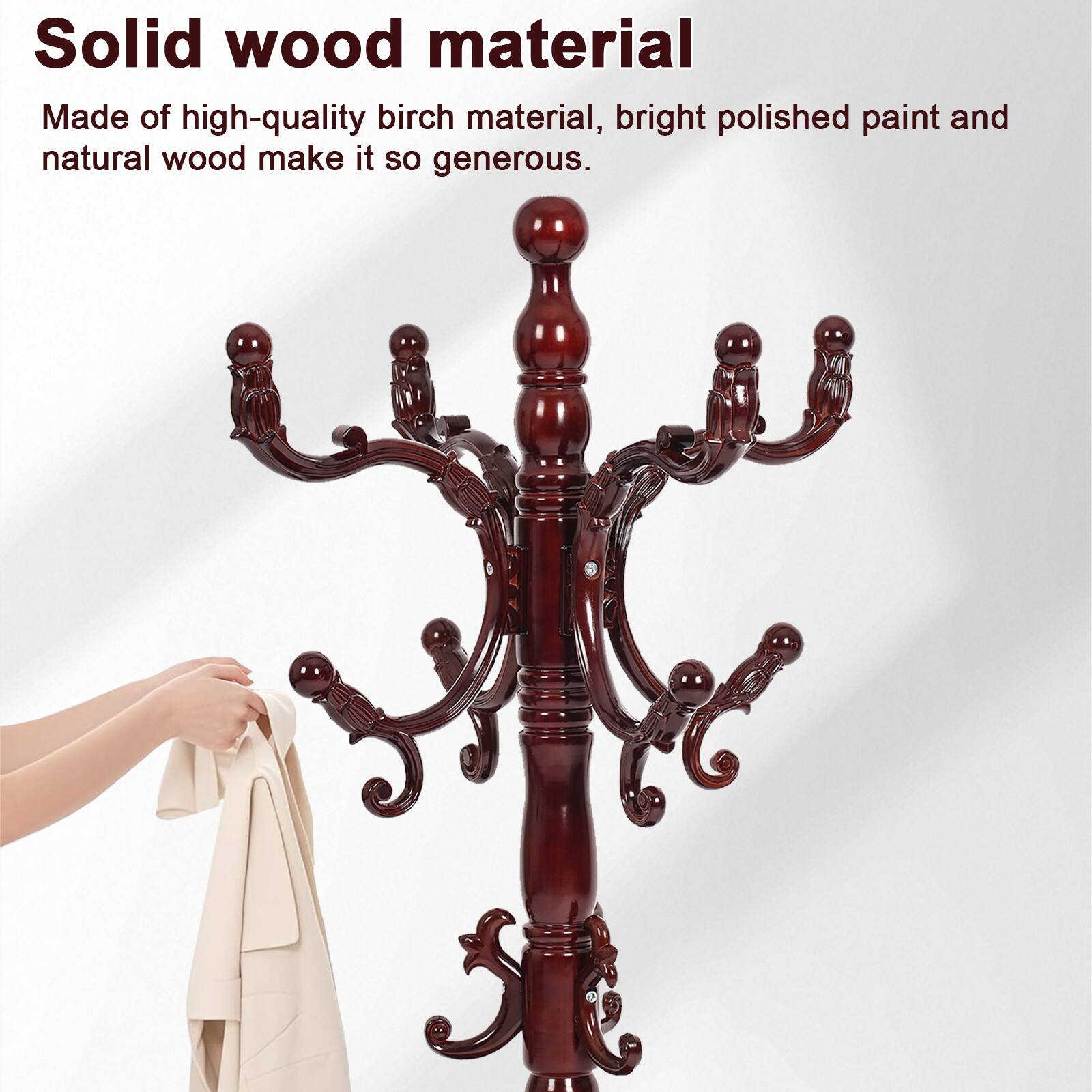 Solid wood material

Made of high-quality birch material, bright polished paint and natural wood make it so generous.