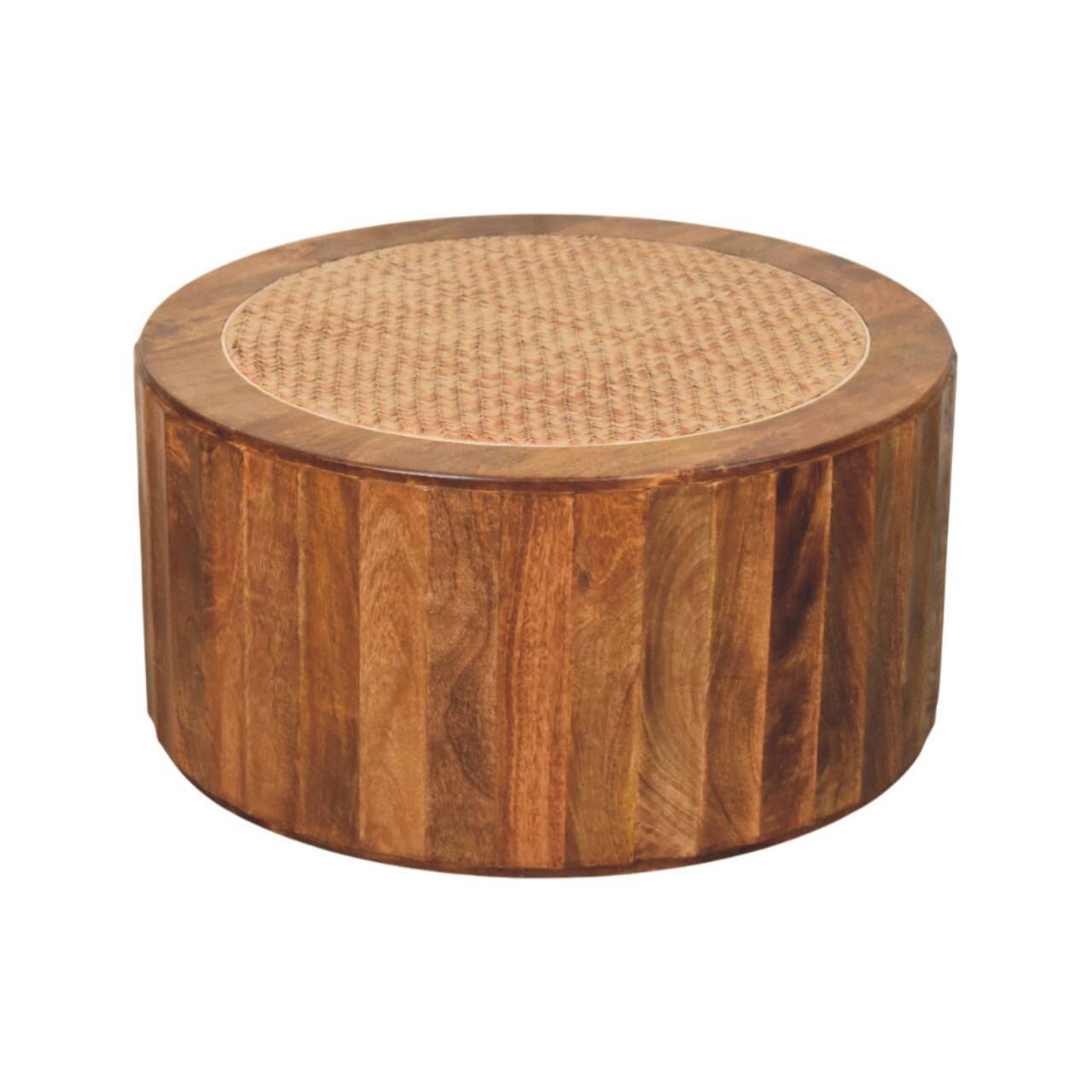 Left. Artisan Furniture - Artisan Furniture Solid Wood Rivera Rattan Coffee Table - Brown.