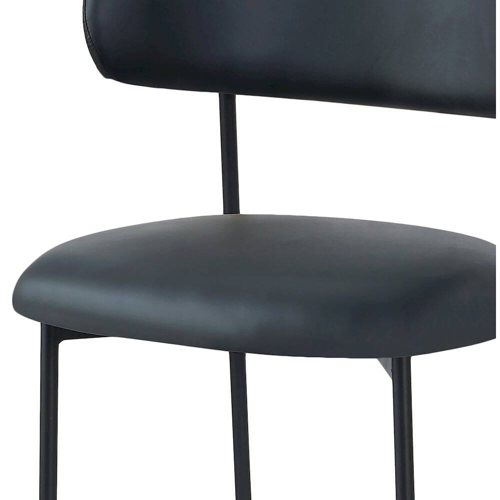 Alt View 4. Meridian Furniture - Lupita Black Vegan Leather Dining Chair, Set of 2 - Black.
