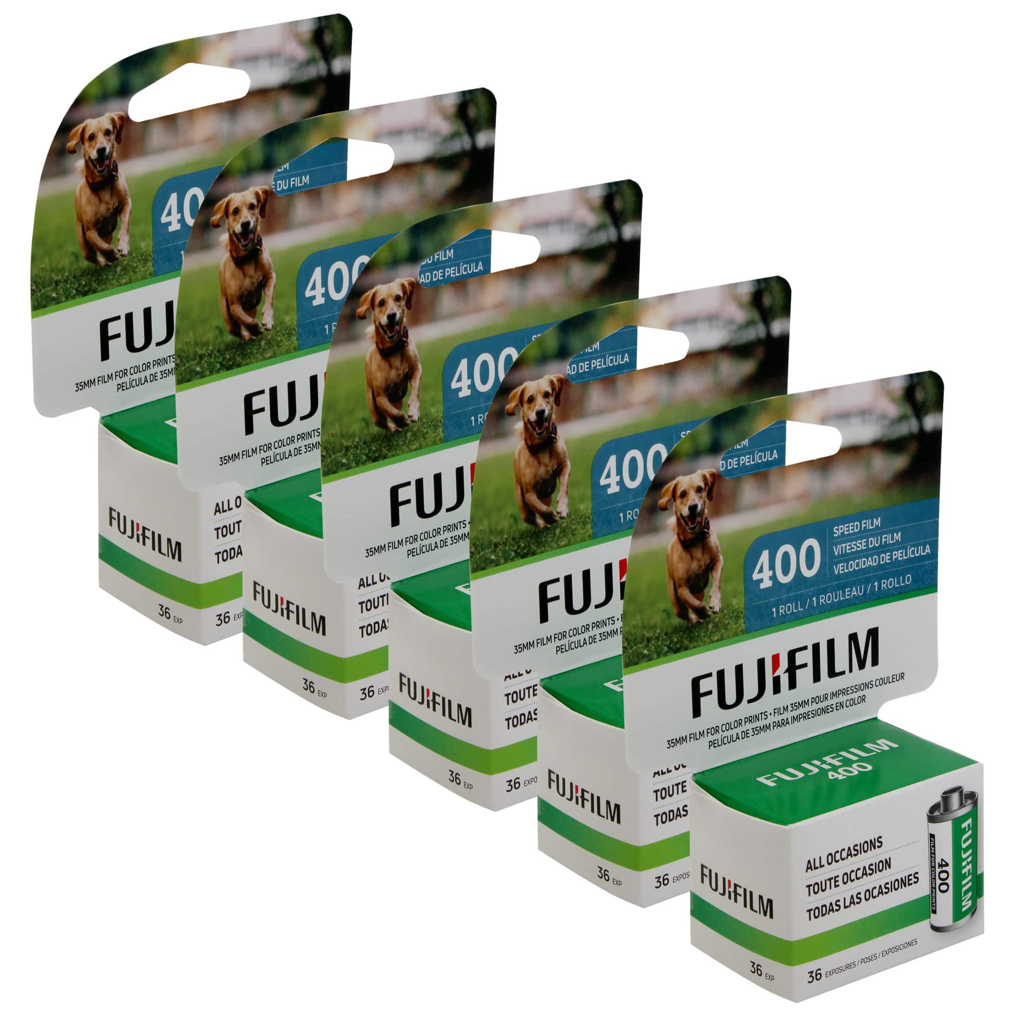 Fujifilm - 400 Color Negative Film (35mm Roll Film, 36 Exposures) - 5 Pack - Multi