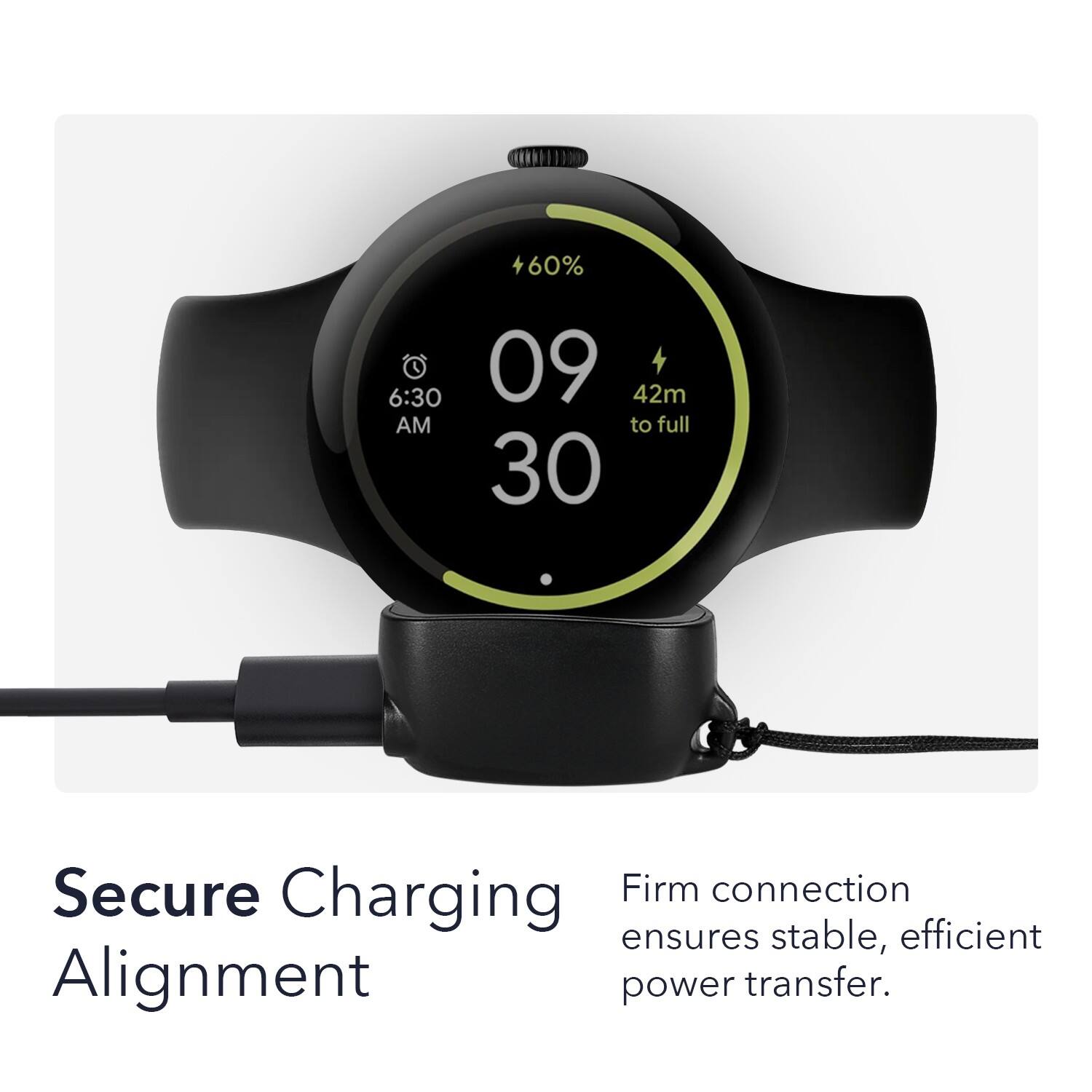 60% 6:30 AM  
09 42m to full  
Secure Charging  
Firm connection ensures stable, efficient power transfer.  
Alignment