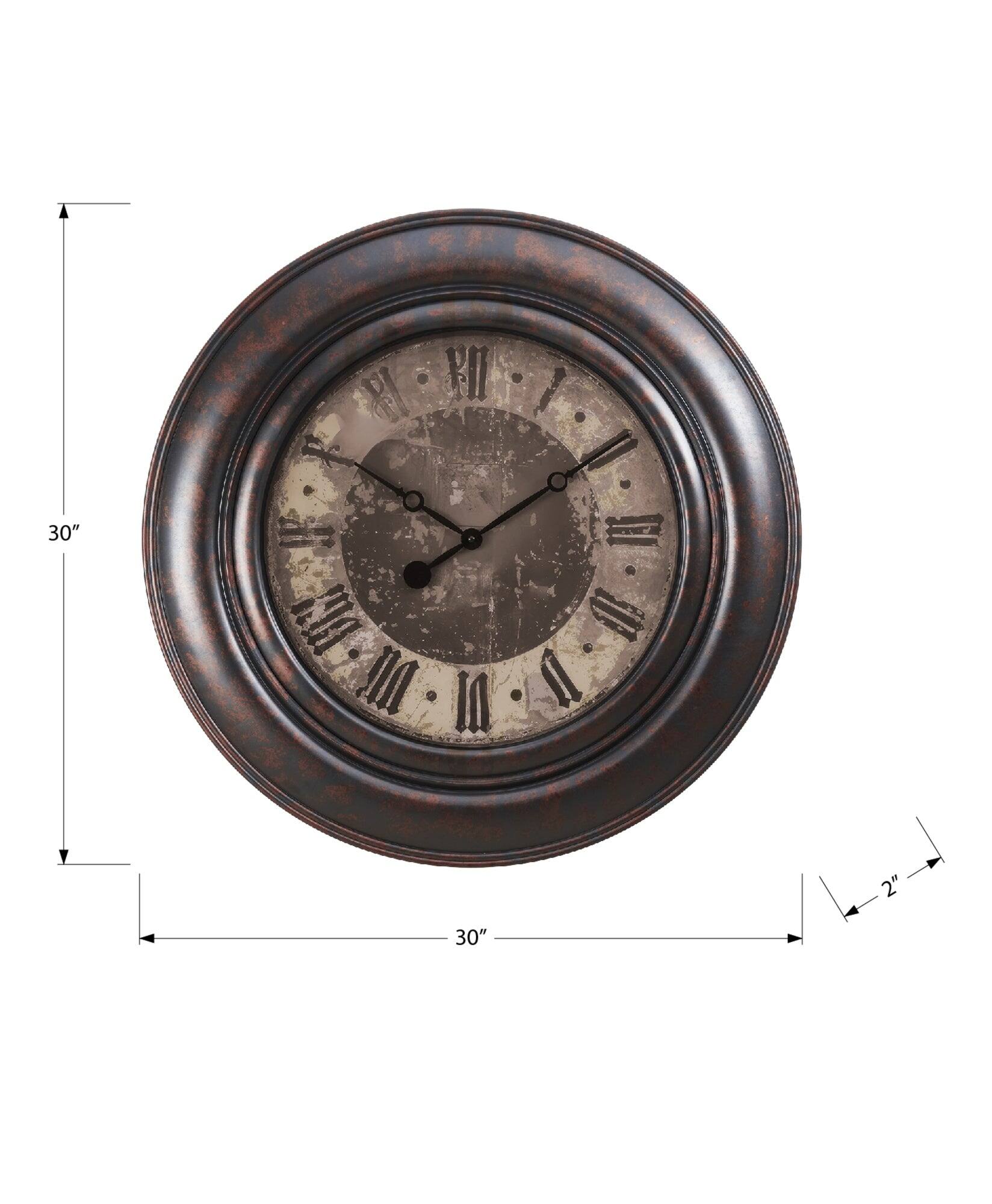 BreeBe Clocks, 30' Round, Large Oversized, Wall Clock, Transitional ...