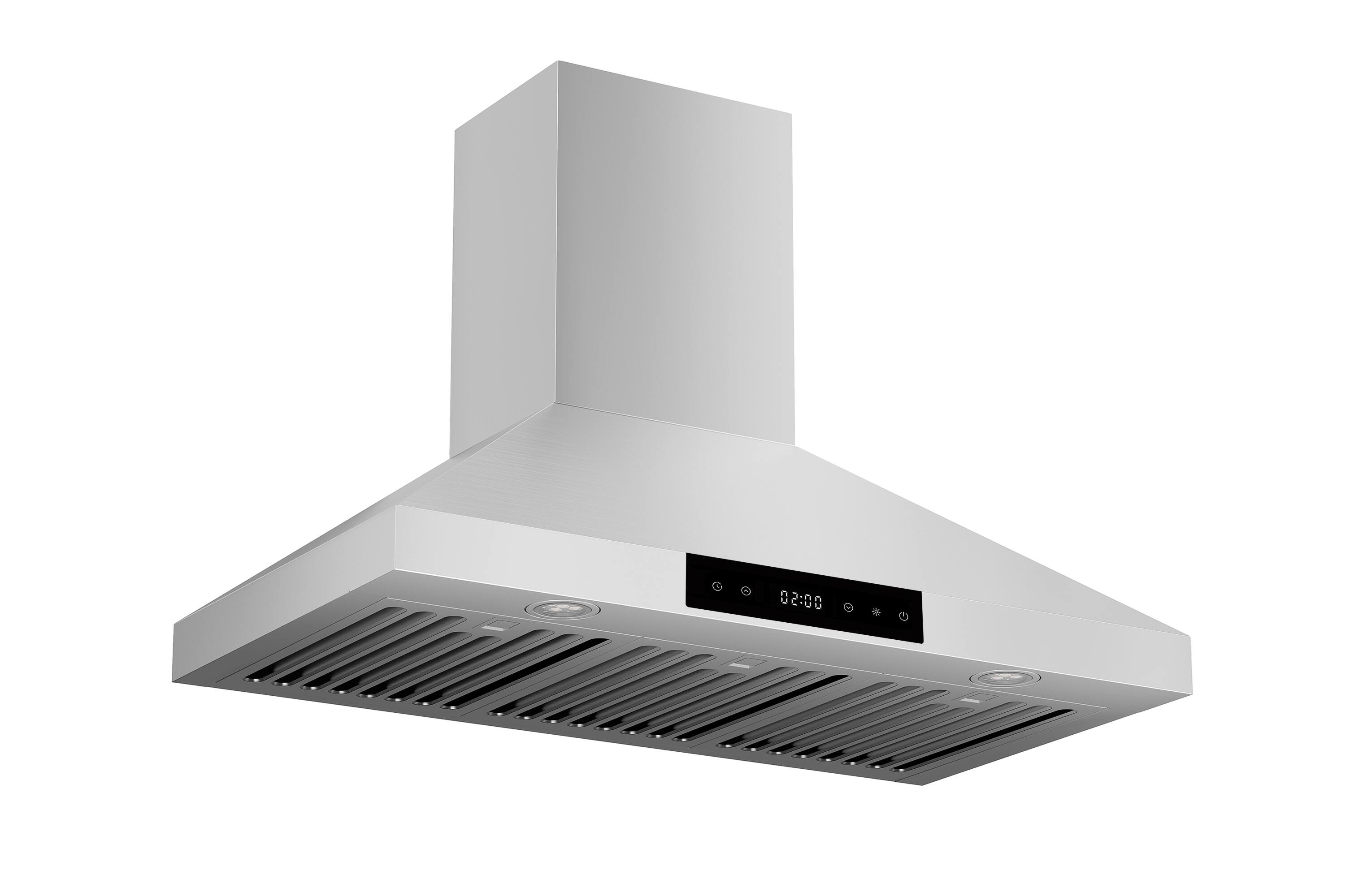 Angle. Hauslane - Hauslane WM-538 36-in Convertible Stainless Steel Wall-Mounted Range Hood - Silver.