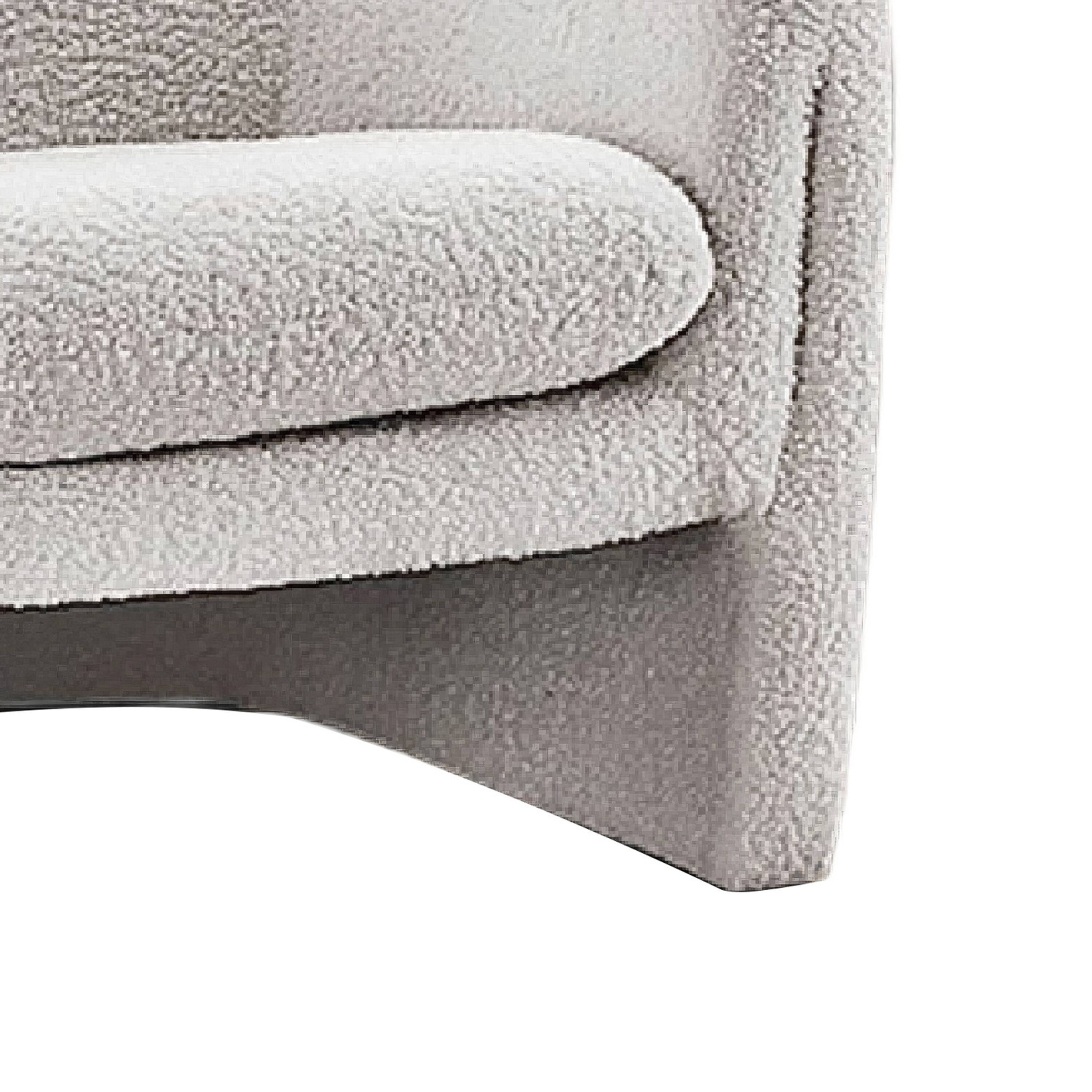 Left. Manhattan Lane - Danie Accent Armchair with U-Shaped Frame, Boucle Fabric - White.