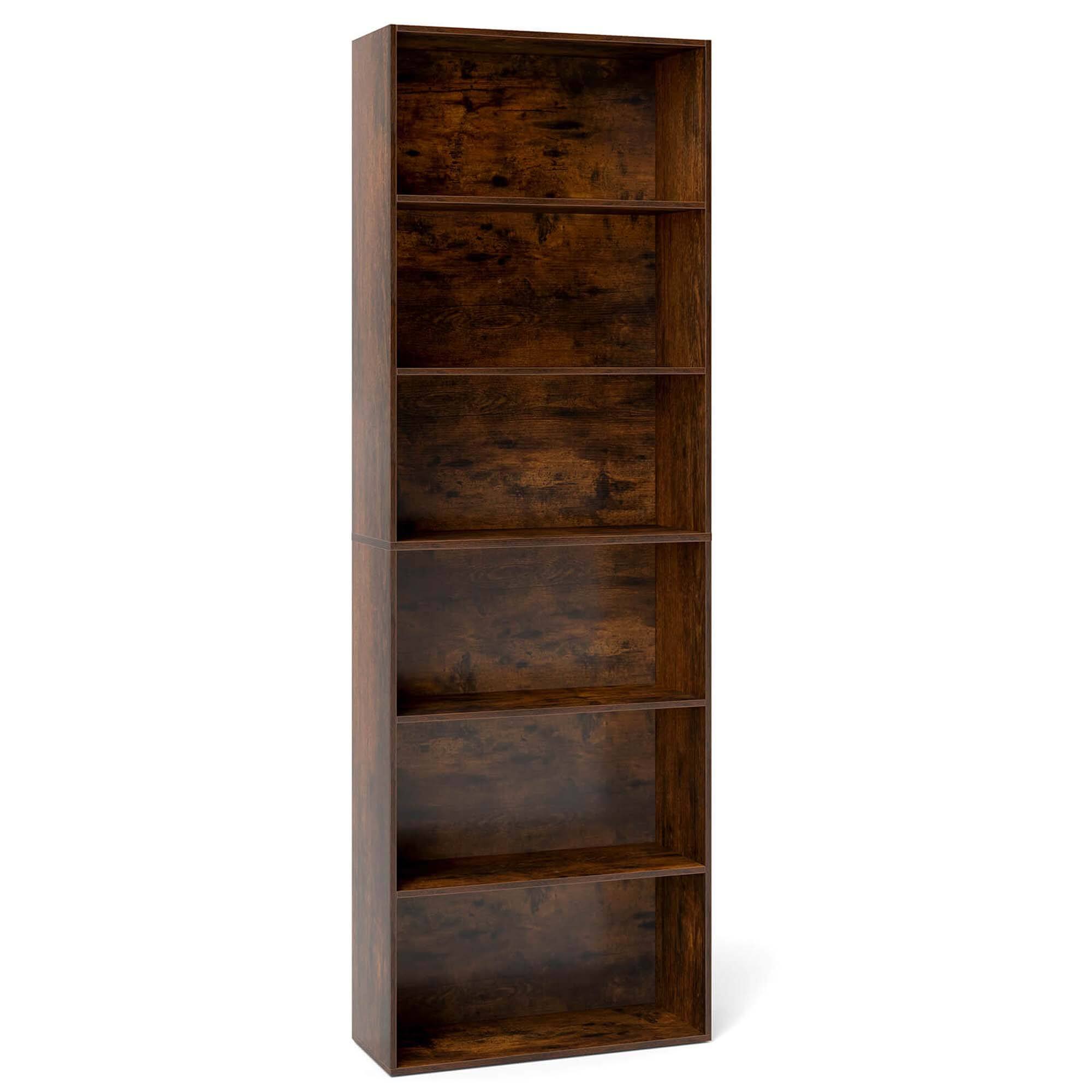 Alt View 9. Costway - Costway 70" Tall 6-Tier Bookcase with 6 Open Shelves Anti-Toppling Kits for Living Room - Brown.