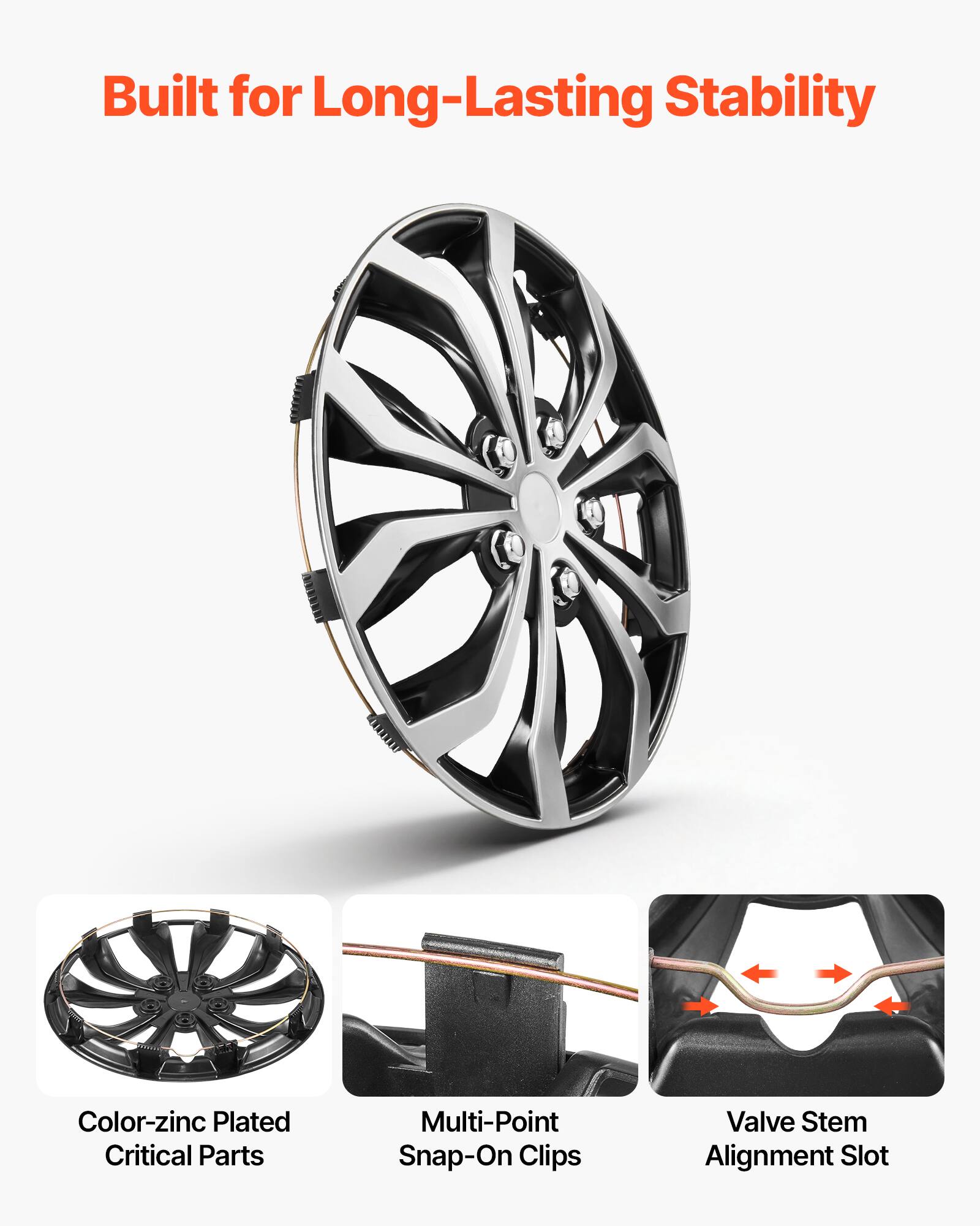 Built for Long-Lasting Stability

- Color-zinc Plated Critical Parts
- Multi-Point Snap-On Clips
- Valve Stem Alignment Slot