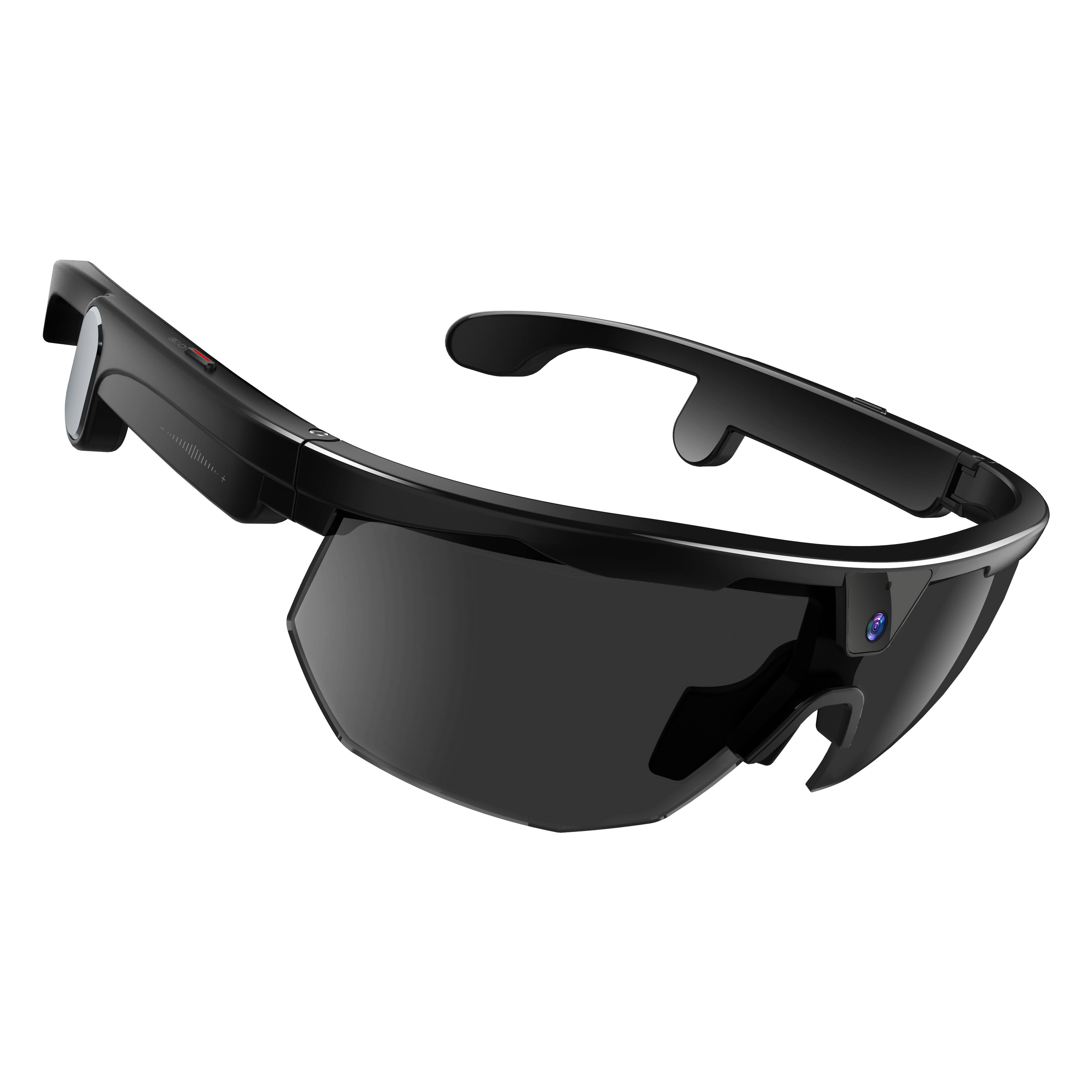 Front. Loheer - Loheer Smart Glasses with 32MP Camera, 1200P Video, AI Voice Assistant, Wi-Fi, IP66 Sports Sunglasses - Black - Black.
