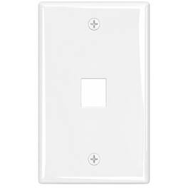 Cmple.com - 1 Port Keystone Wall Plate Single Gang for RJ45 Ethernet HDMI Coax & Audio - White
