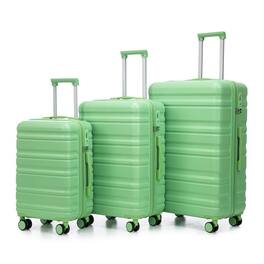 BreeBe - HIFINE TOURIST 3-Piece ABS Luggage Set 20/24/28 Inch with Spinner Wheels, TSA Lock, Matching Color Suitcases - Green