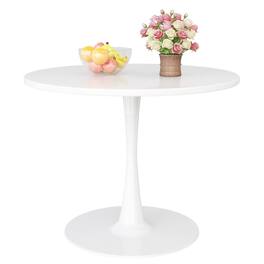 Ecooso - 31.5" Round Dining Table, Tulip Table Kitchen Dining Table 2-4 People with MDF Table Top & Pedestal Base - White