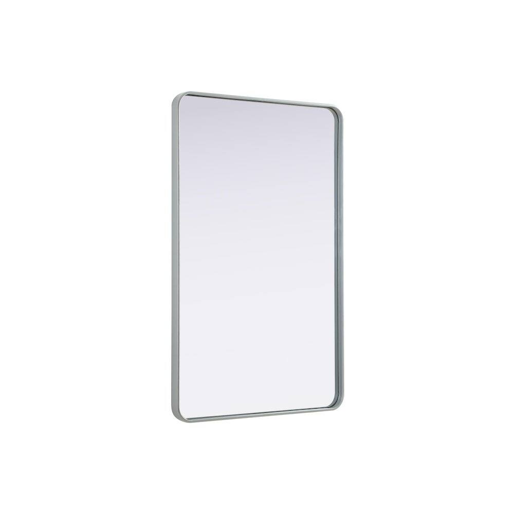Alt View 5. Elegant Decor - Contour Metal Rectangle Mirror 30x48 in Silver - Silver.