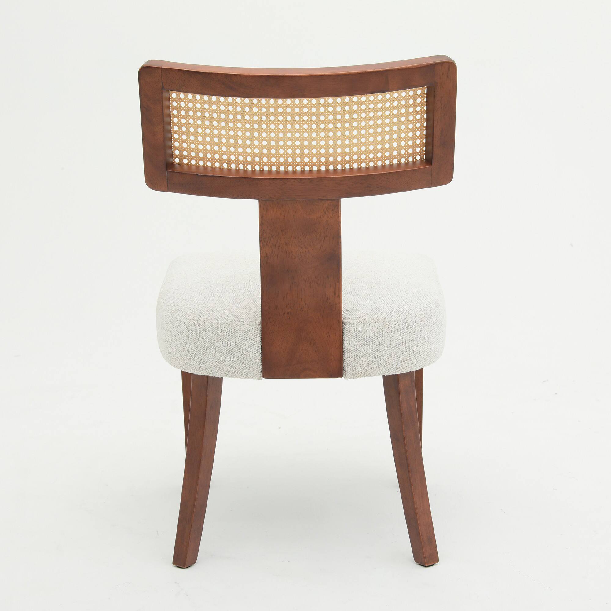 Alt View 6. PexFix - Solid Wood & Rattan Dining Chairs Set of 2, Mid Century Modern Accent Chairs for Kitchen, Dining Room - Walnut.