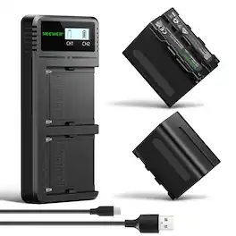 Neewer - LP-E6NH Replacement Battery & Triple USB Charger Set - Compatible with Canon EOS R & DSLR Cameras