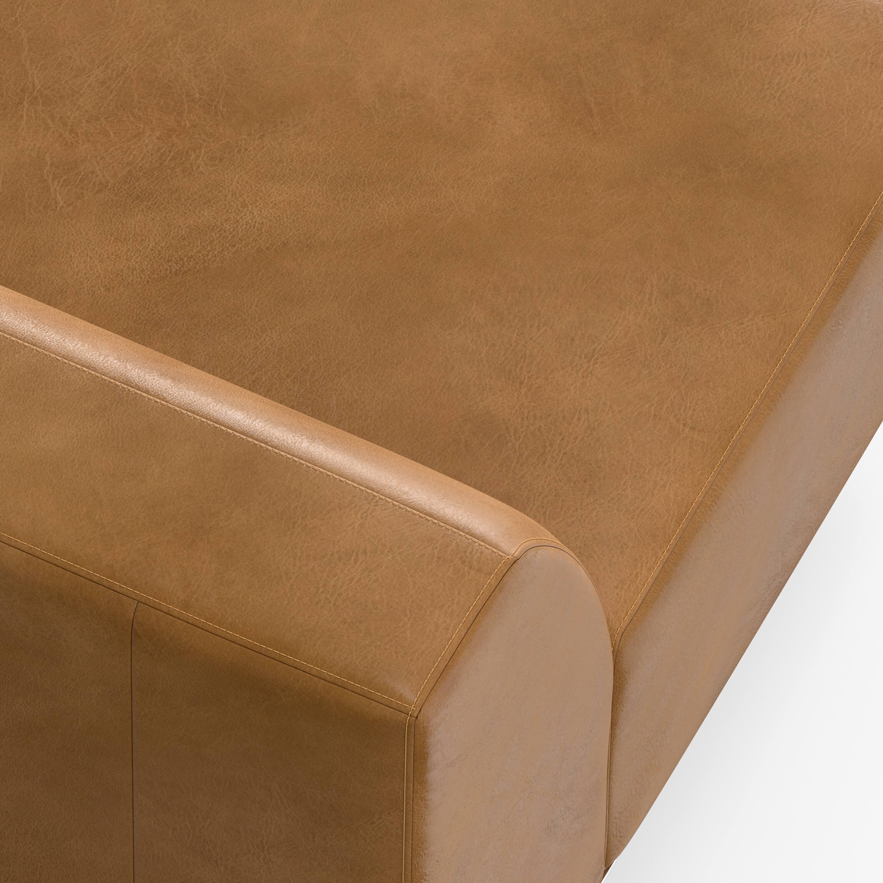 Alt View 5. Simpli Home - Rex Right-Arm Sofa Module in Genuine Leather - Sienna.