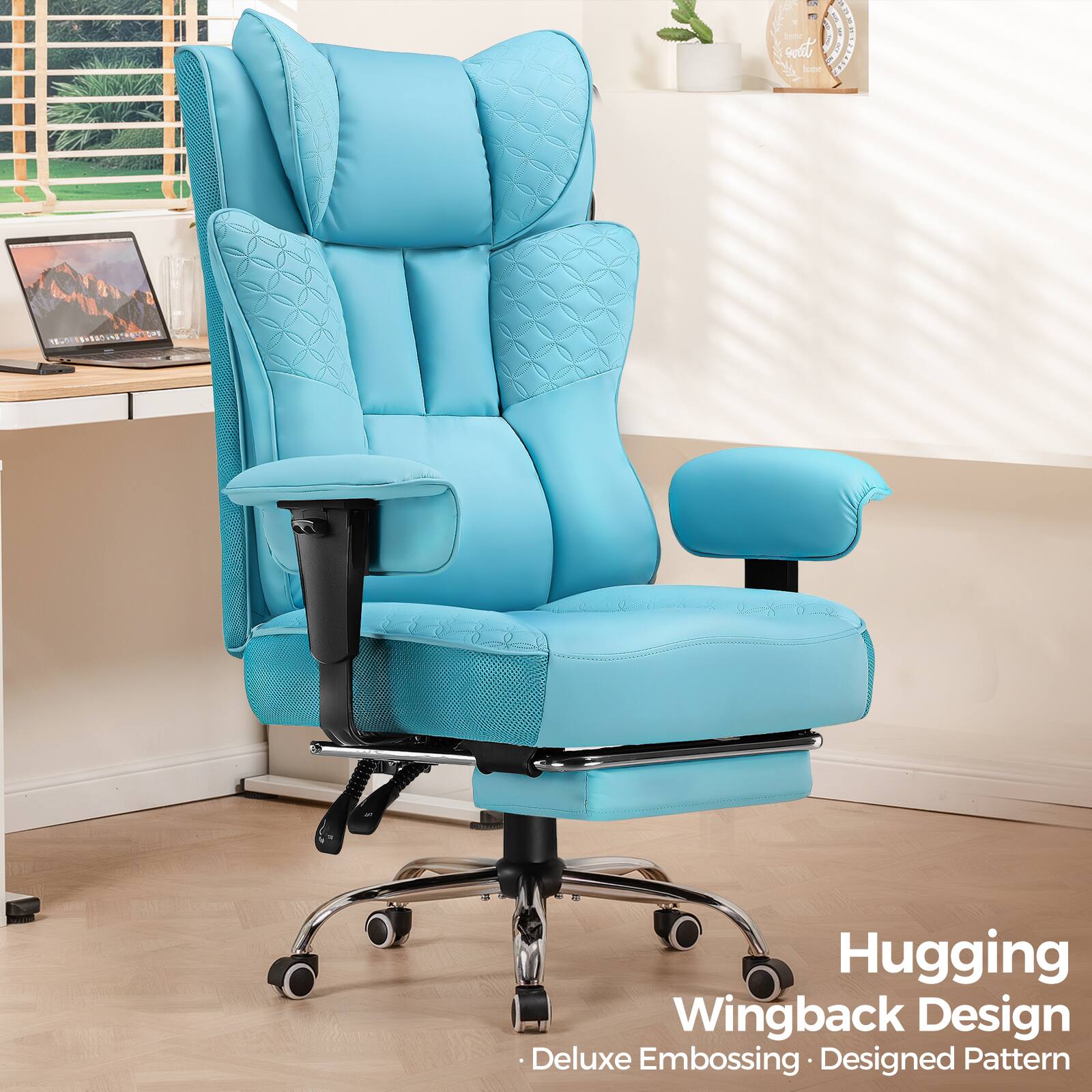 Hugging Wingback Design  
Deluxe Embossing • Designed Pattern