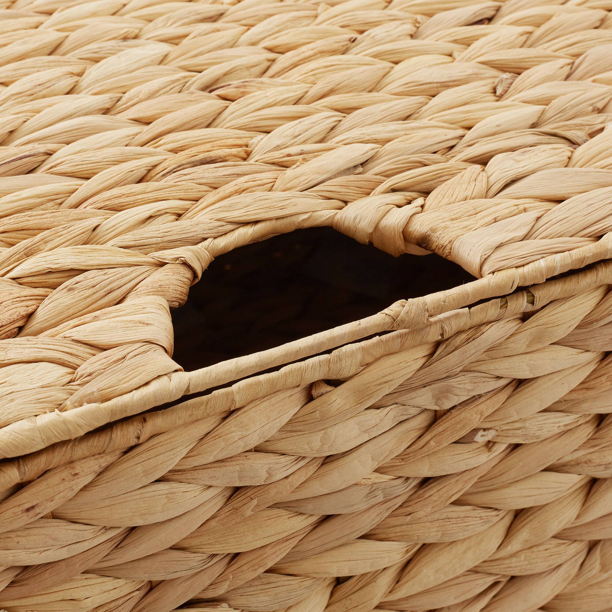 Alt View 4. Casafield - Water Hyacinth Rectangular Storage Baskets with Lids, Nesting Basket Sets - Natural - Hyacinth.