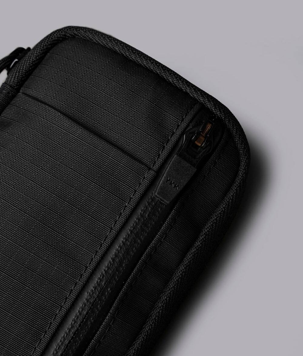 Alt View 5. ALPAKA - HUB Pouch V2 - RFID Wallet Organizer Pouch - Compact pocket EDC for cash, cards & small essentials - Black Axoflux 210D.