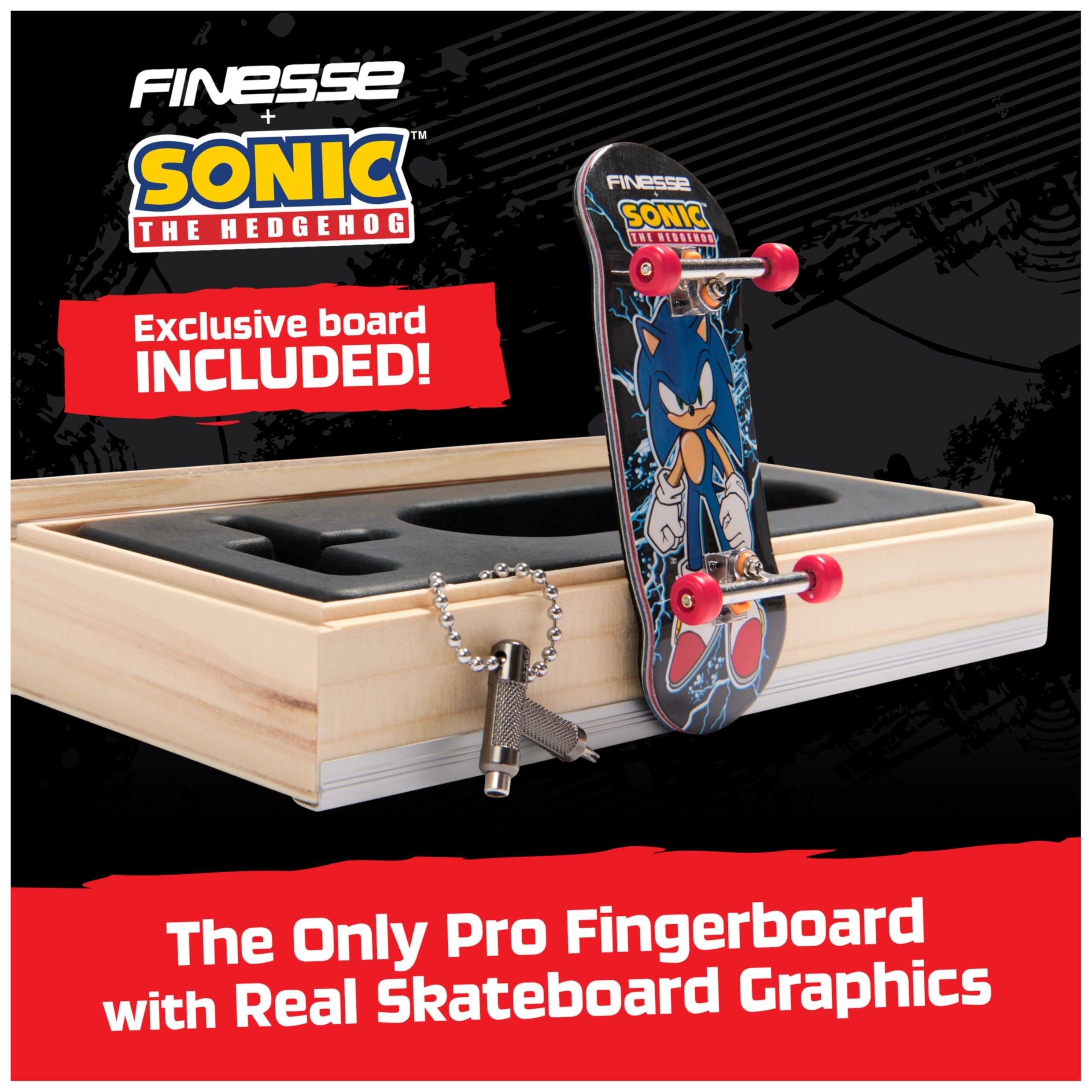 FINESSE + TM SONIC THE HEDGEHOG

Exclusive board INCLUDED!

The Only Pro Fingerboard with Real Skateboard Graphics