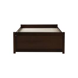 GOODSILO - Twin Size Platform Bed with Two Underbed Storage Drawers for Space-Saving Bedroom Organization - Espresso