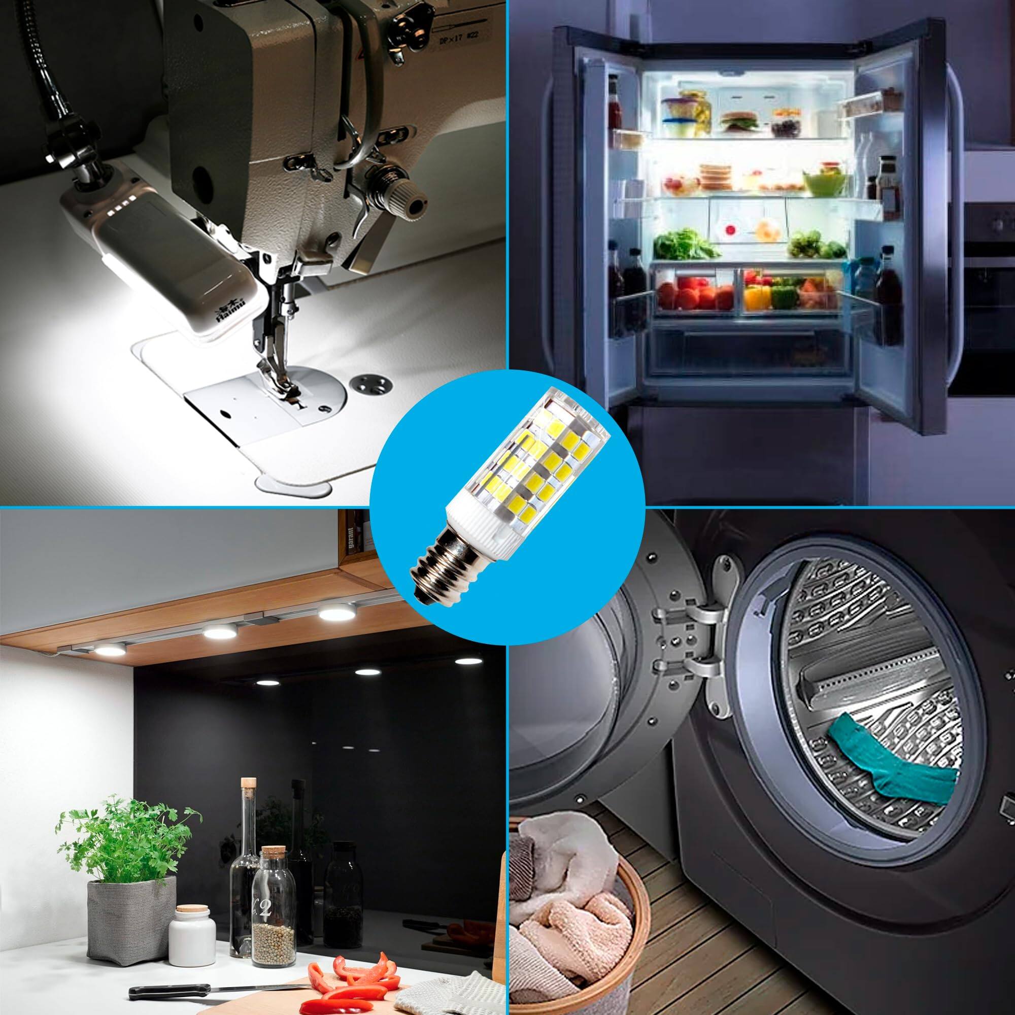 Alt View 1. HQRP - E12 LED Appliance Light Bulb 3 W 110 V Replacement 22002263 WP22002263 for Whirlpool.
