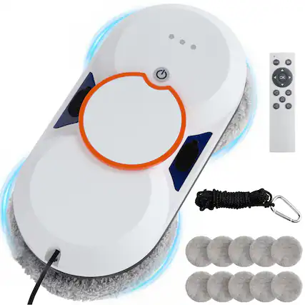 Front. Topteng - 5600Pa Smart Window Cleaning Robot - Dual Auto Water Spray, 3 Cleaning Modes, UPS Safety, for High-Rise Glass & Tiles.