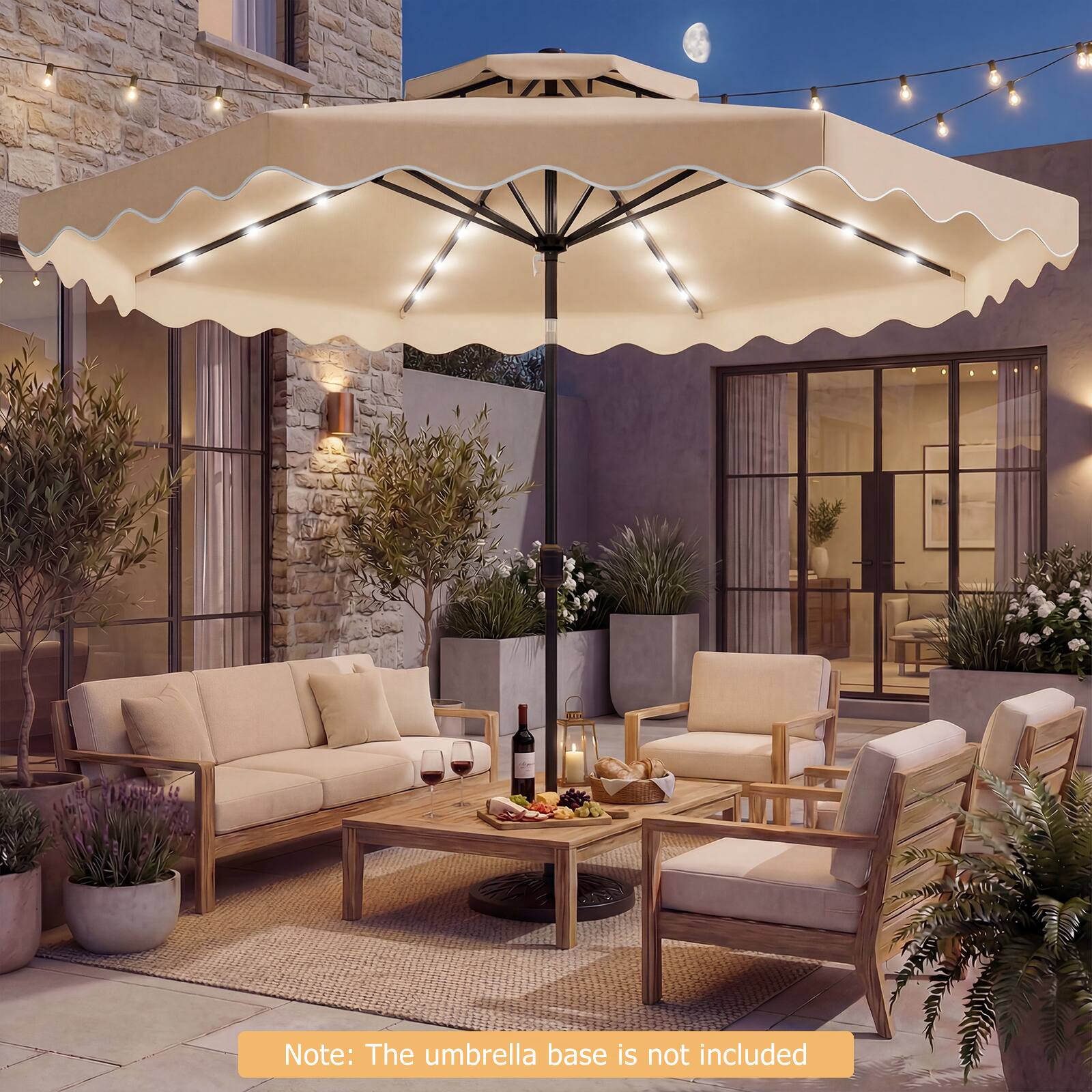 Note: The umbrella base is not included