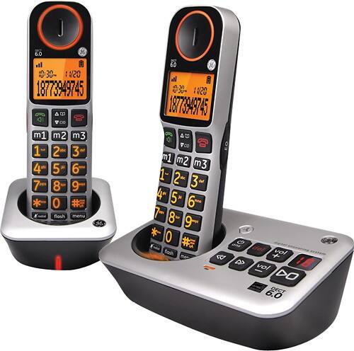 Front Standard. GE - DECT 6.0 Amplified Expandable Cordless Phone with Digital Answering System.