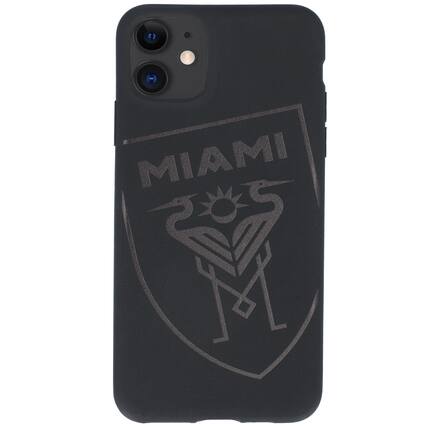 Front. Kas Brand - Black Inter Miami CF iPhone Tilted Shield Soft Matte Case - X/Xs - Black.