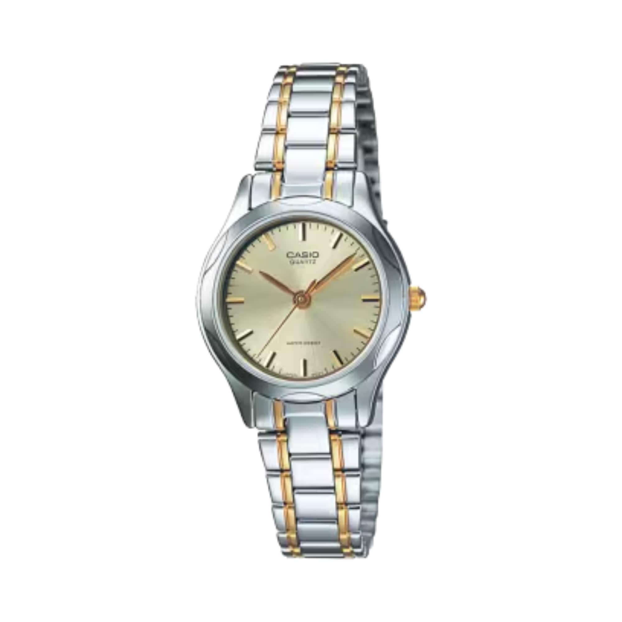 Casio - Women’s Two-Tone Stainless Steel Bracelet Analog Watch Champagne Dial - LTP-1275SG-9A - Silver price history on PriceWatchPro