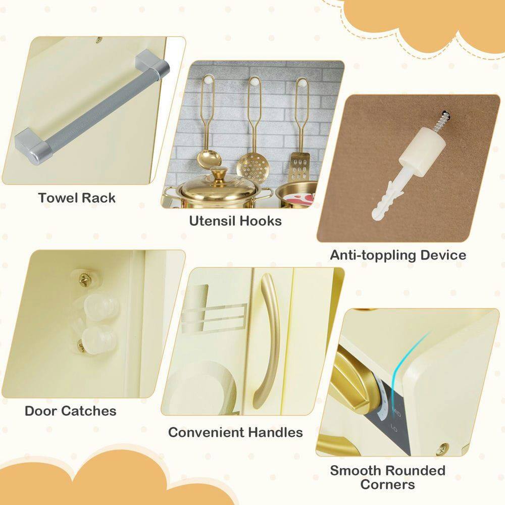 - Towel Rack
- Utensil Hooks
- Anti-toppling Device
- Door Catches
- Convenient Handles
- Smooth Rounded Corners
