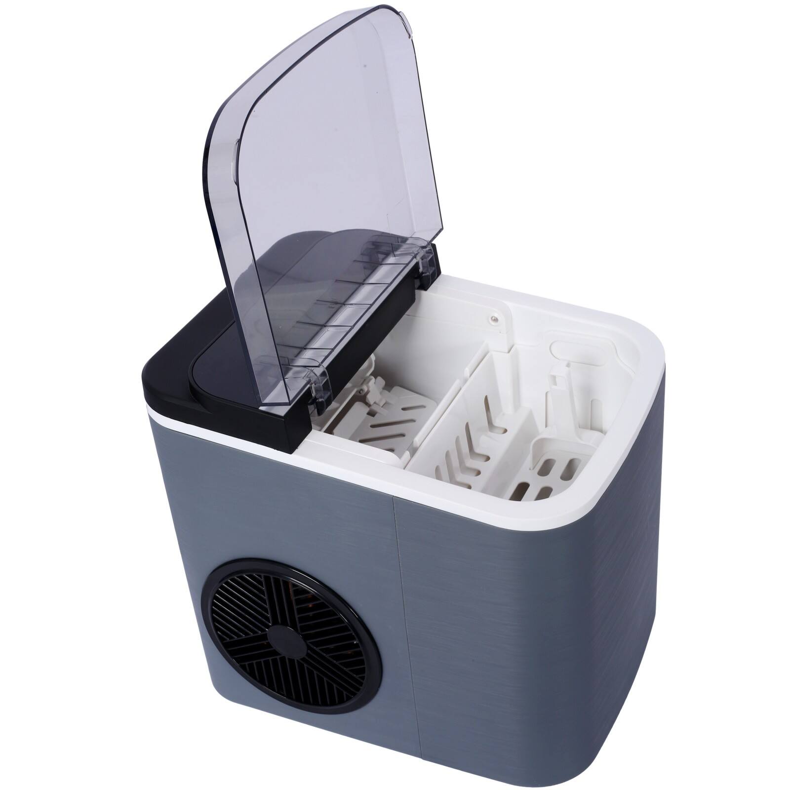Alt View 9. Ecooso - Portable Ice Machine, Self-Cleaning，Basket and Scoop, 9 Cubes in 6 Mins, 26 lbs per Day,ETL and FDA certificate. - Gray.