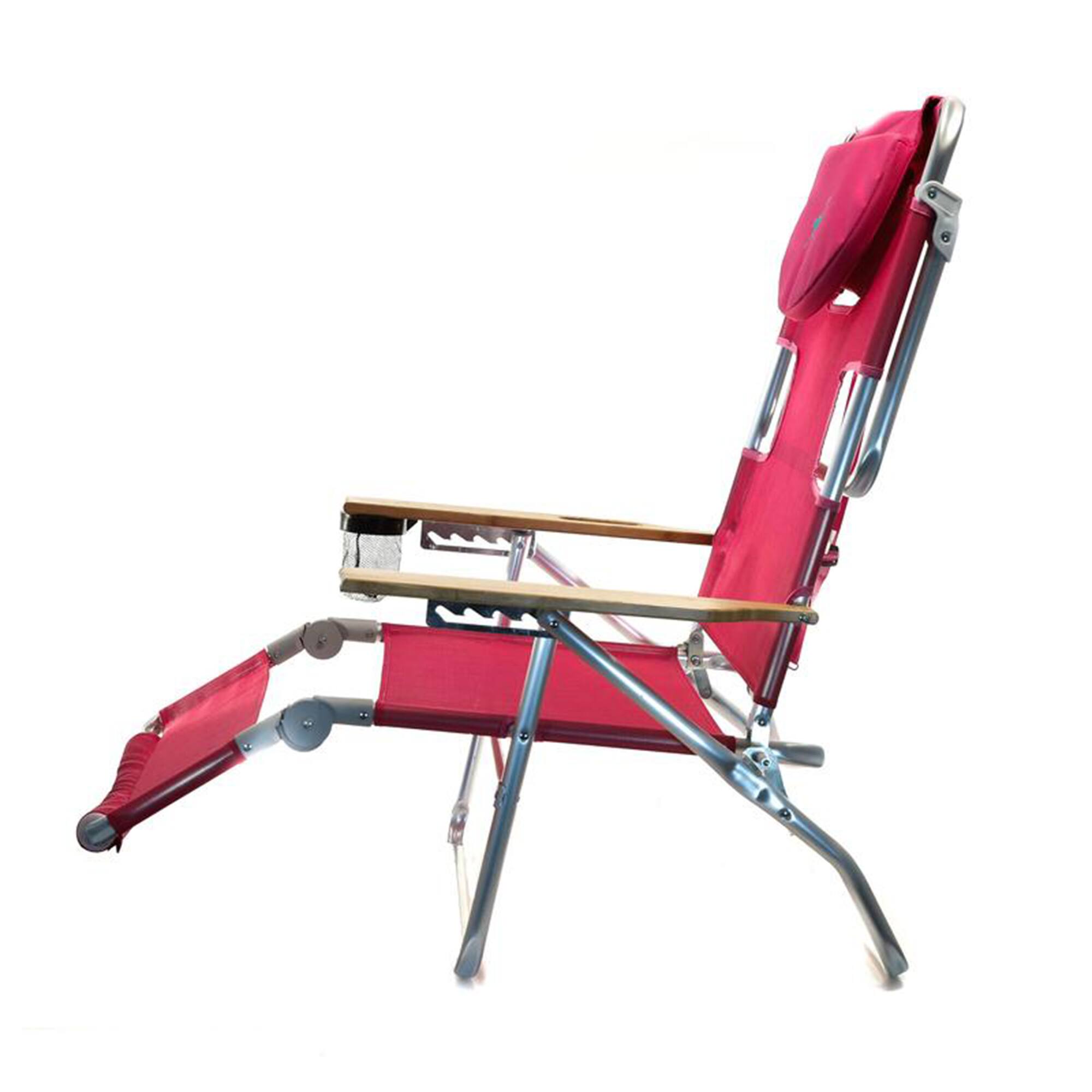 Alt View 2. Ostrich - Ostrich Altitude 3N1 High Back Outdoor Beach Lounge Chair with Footrest, Pink - Pink.