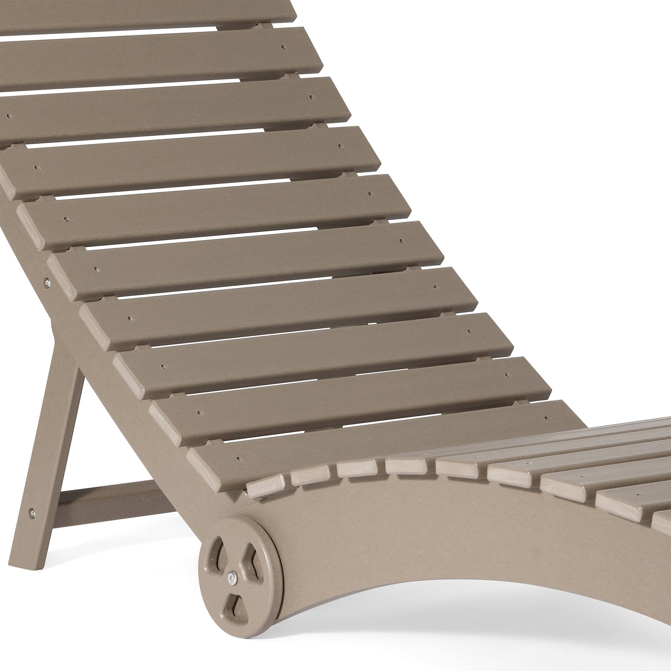 Alt View 3. WestinTrends - WestinTrends Ventura Outdoor HDPE In-Pool Patio Chaise Lounge Chair With Wheels - Weathered Wood.