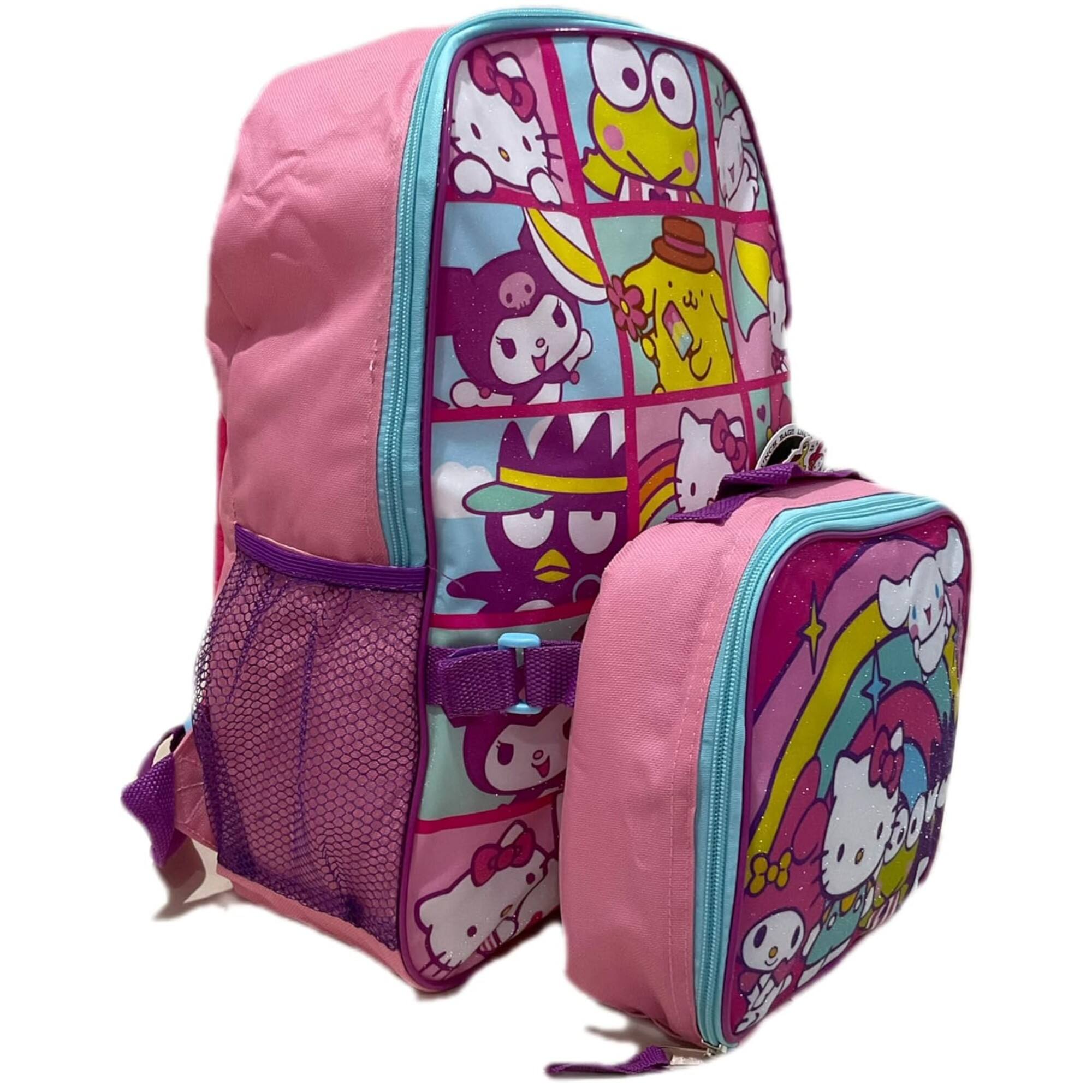 Alt View 5. Hello Kitty - Hello Kitty & Friends 16" School Backpack with Large Front Pocket & Rectangular Lunch Bag - Pink.