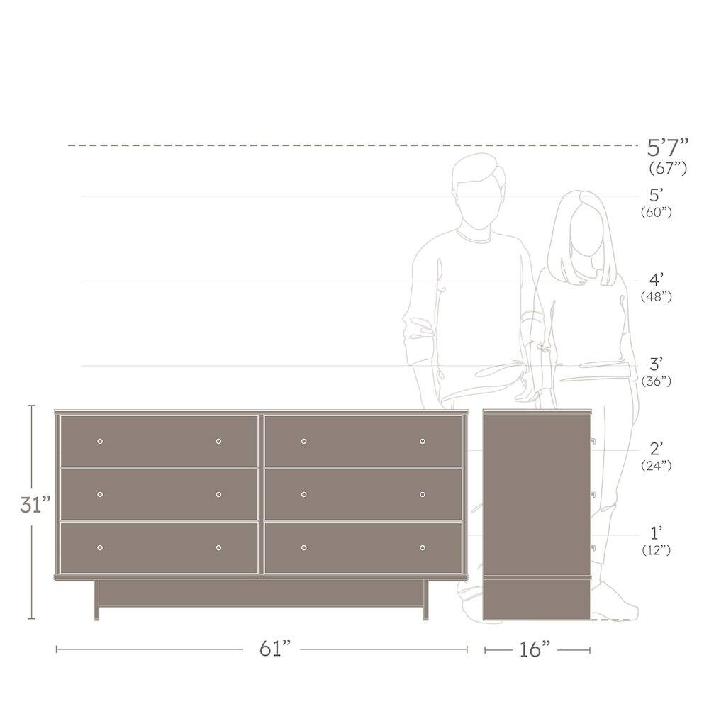 5'7" (67")  
5' (60")  
4' (48")  
3' (36")  
2' (24")  
31"  
1' (12")  
61"  
16"
