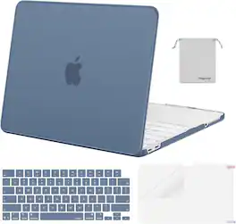 mosiso - For 2026 MacBook Neo Case 13 inch A3404 with A18 Pro Chip, Protective Hard Shell & Keyboard Cover & Screen Film & Pouch - Midnight
