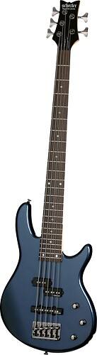 Front Standard. Schecter - Raiden Deluxe 5 5-String Full-Size Electric Bass Guitar - Dark Metallic Blue.