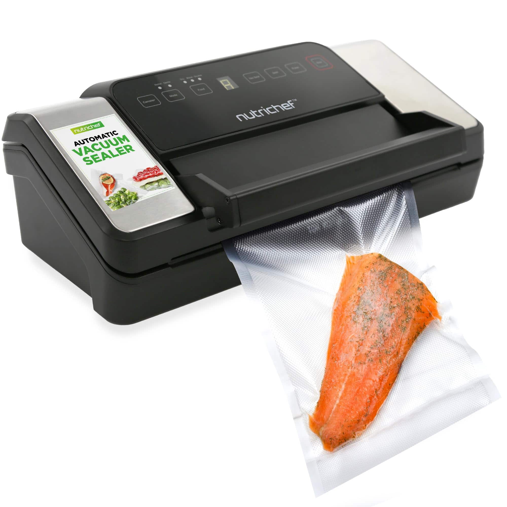 NutriChef - Vacuum Sealer for Food (80Kpa) – Dry - Black