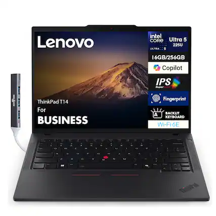 Lenovo ThinkPad T14 For Business
Intel Core Ultra 5 225U
16GB/256GB
Copilot
IPS Super Clear
Fingerprint
Backlit Keyboard
Wi-Fi 6E