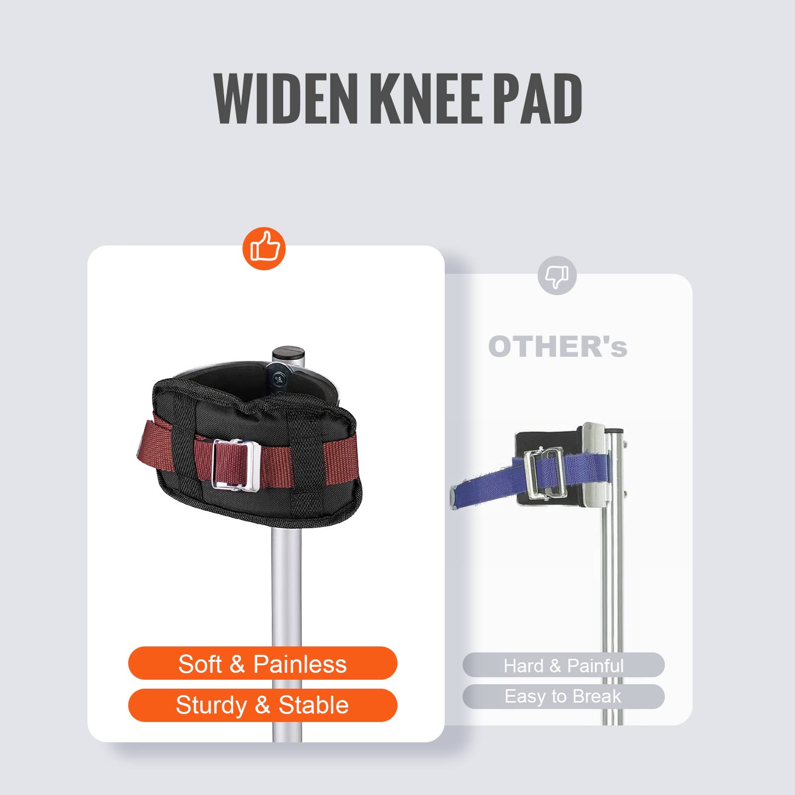WIDEN KNEE PAD

- Soft & Painless
- Sturdy & Stable

OTHER'S

- Hard & Painful
- Easy to Break