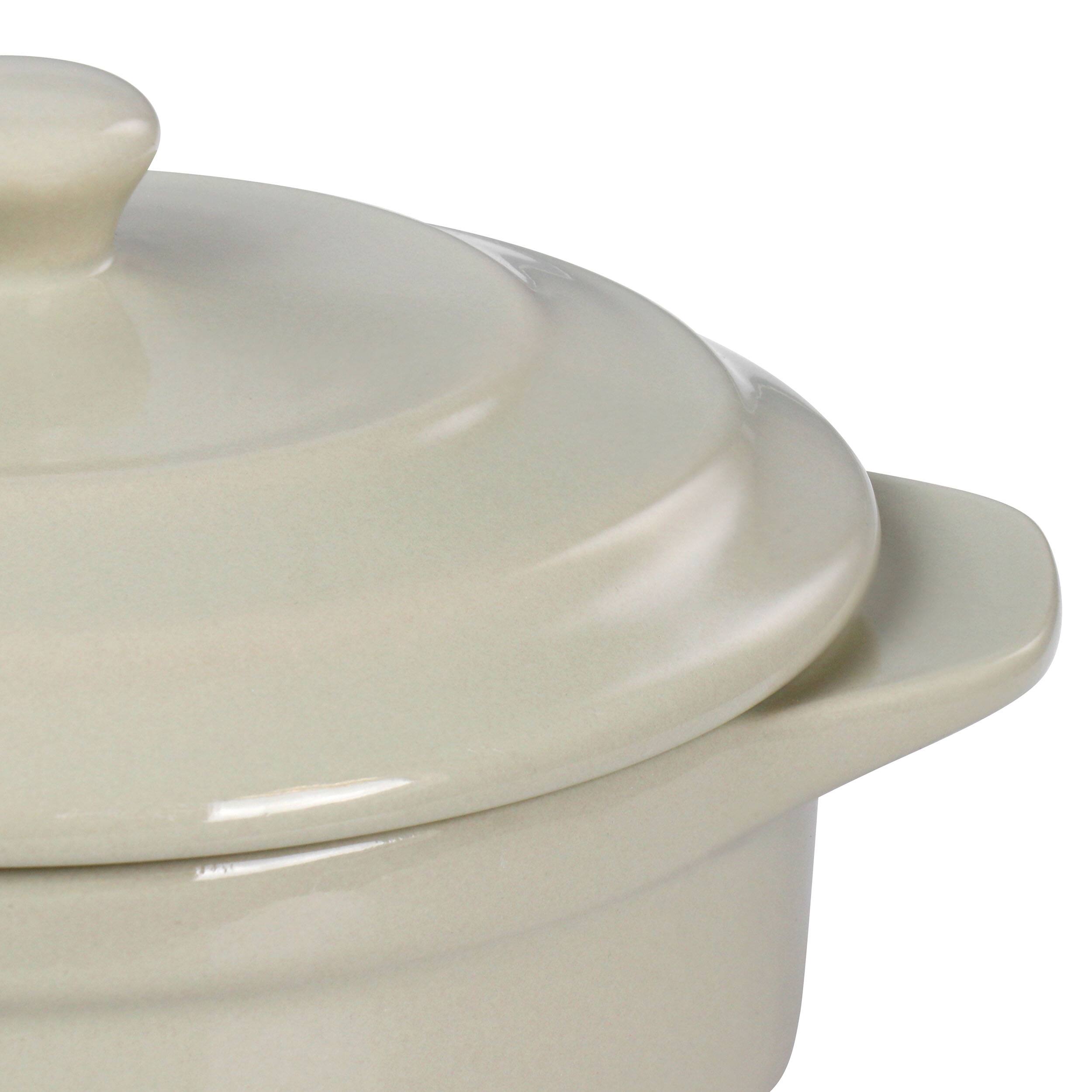 Alt View 3. Martha Stewart - Martha Stewart Stoneware Round Mini Casserole with Lid in Beige - Beige.