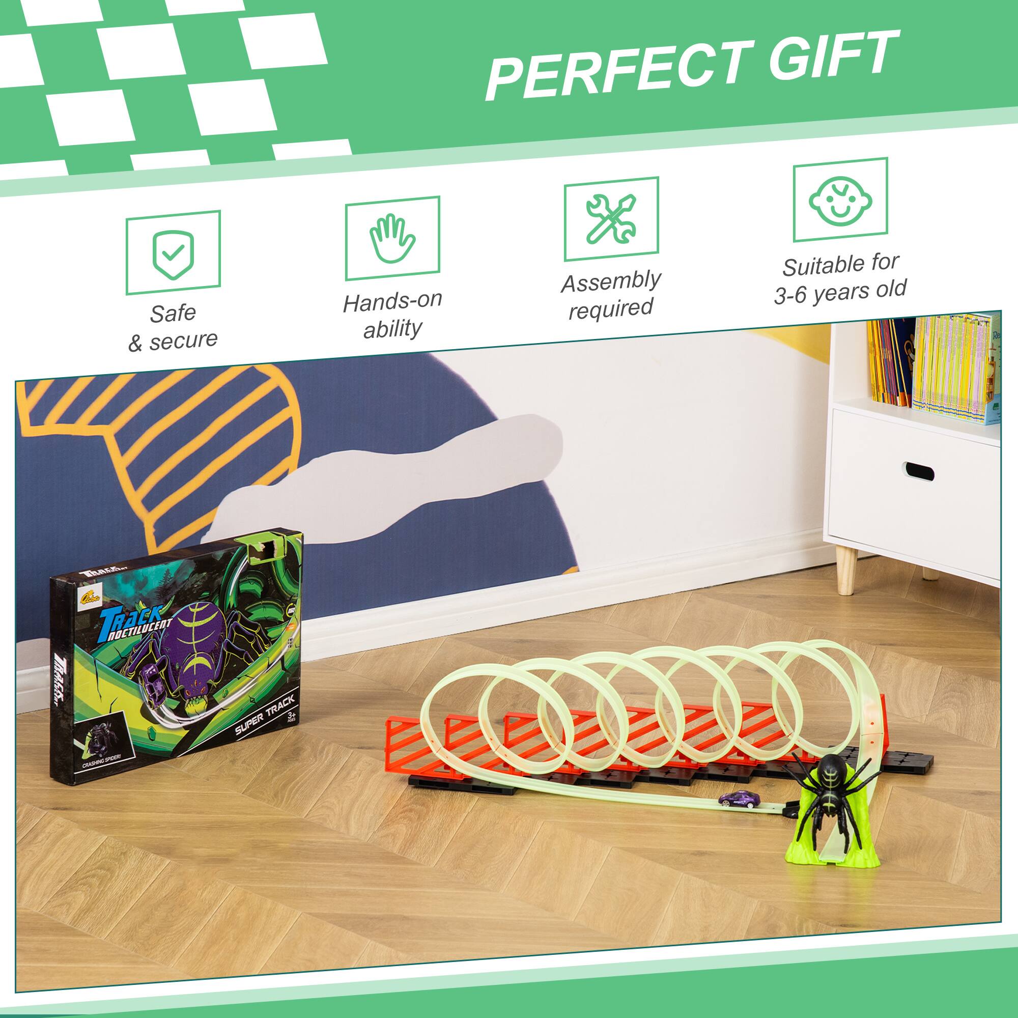 PERFECT GIFT  
Safe & secure  
Hands-on ability  
Assembly required  
Suitable for 3-6 years old  

R & THack PUYPEL 2 - I TRACK Z SUPER