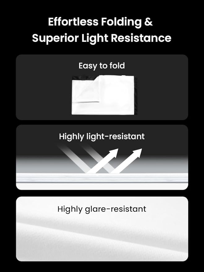 Effortless Folding & Superior Light Resistance

- Easy to fold
- Highly light-resistant
- Highly glare-resistant