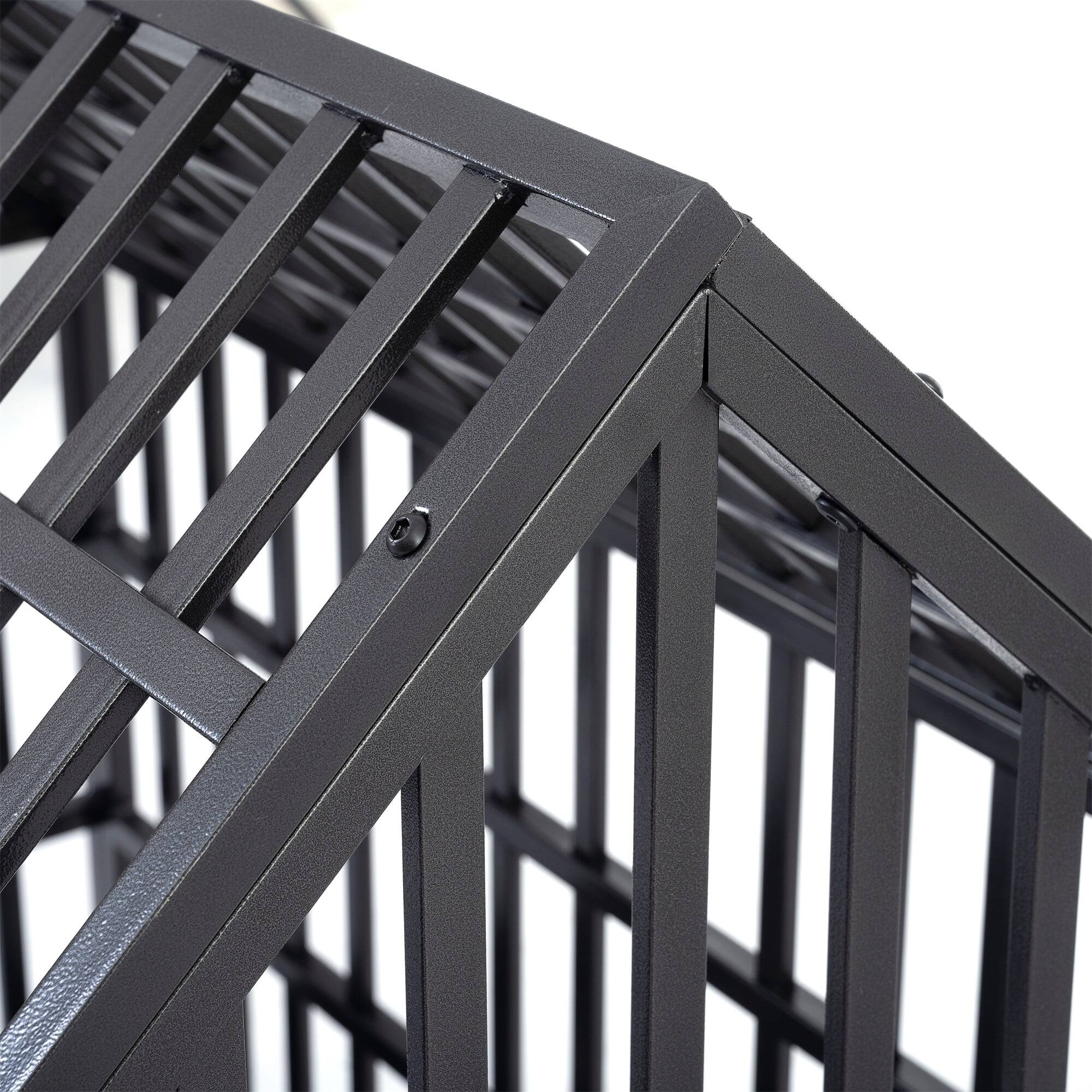 Alt View 5. Pefilos - 48" Heavy Duty Dog Cage with Wheels, Folding Metal Kennel and Crate for Medium and Large Dogs.