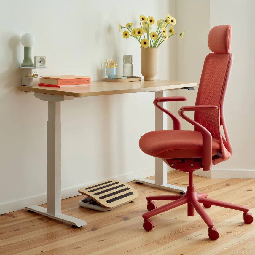 Back. Branch Furniture - Adjustable Footrest – Ergonomic Comfort & Support for Healthier Posture at Any Desk - Woodgrain.