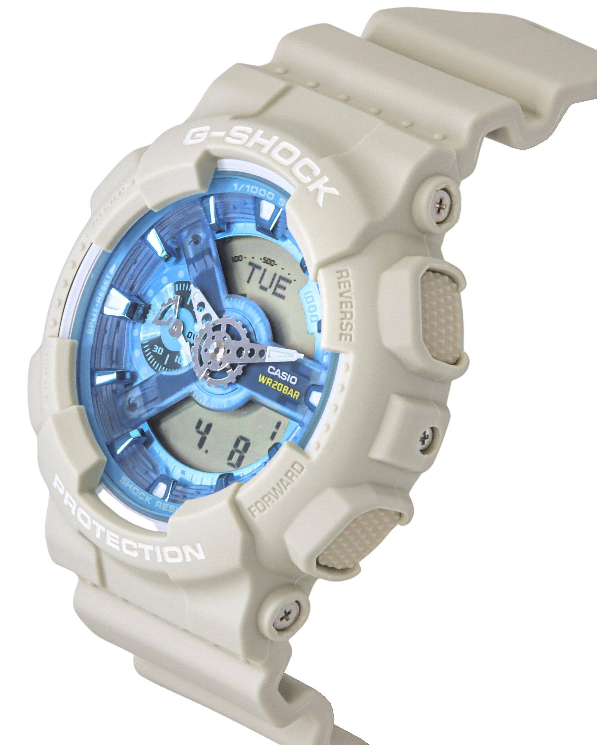 G-SHOCK 1/1000 S 100 SPT-RESET TUE SPAIT DV 1000 REVERSE 30 I 18 CASIO WR20BAR 4.8 SHOCK RES FORWARD PROTECTION