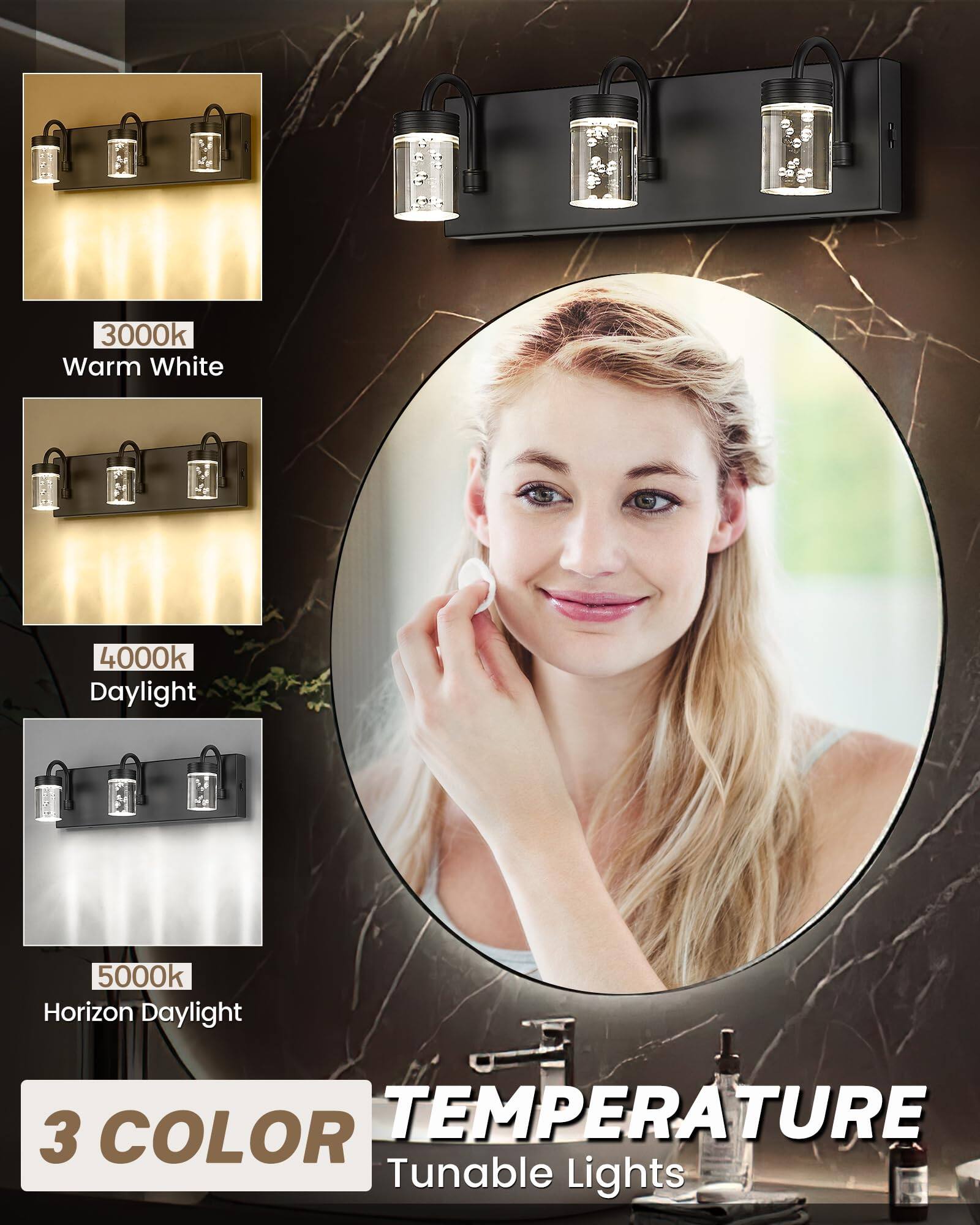 3000k Warm White  
4000k Daylight  
5000k Horizon Daylight  

3 COLOR TEMPERATURE Tunable Lights