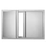 VEVOR - BBQ Access Door, 28W x 19H Inch Double Outdoor Kitchen Door, Stainless Steel Flush Mount Door, Wall Vertical Door - Stainless Steel Color