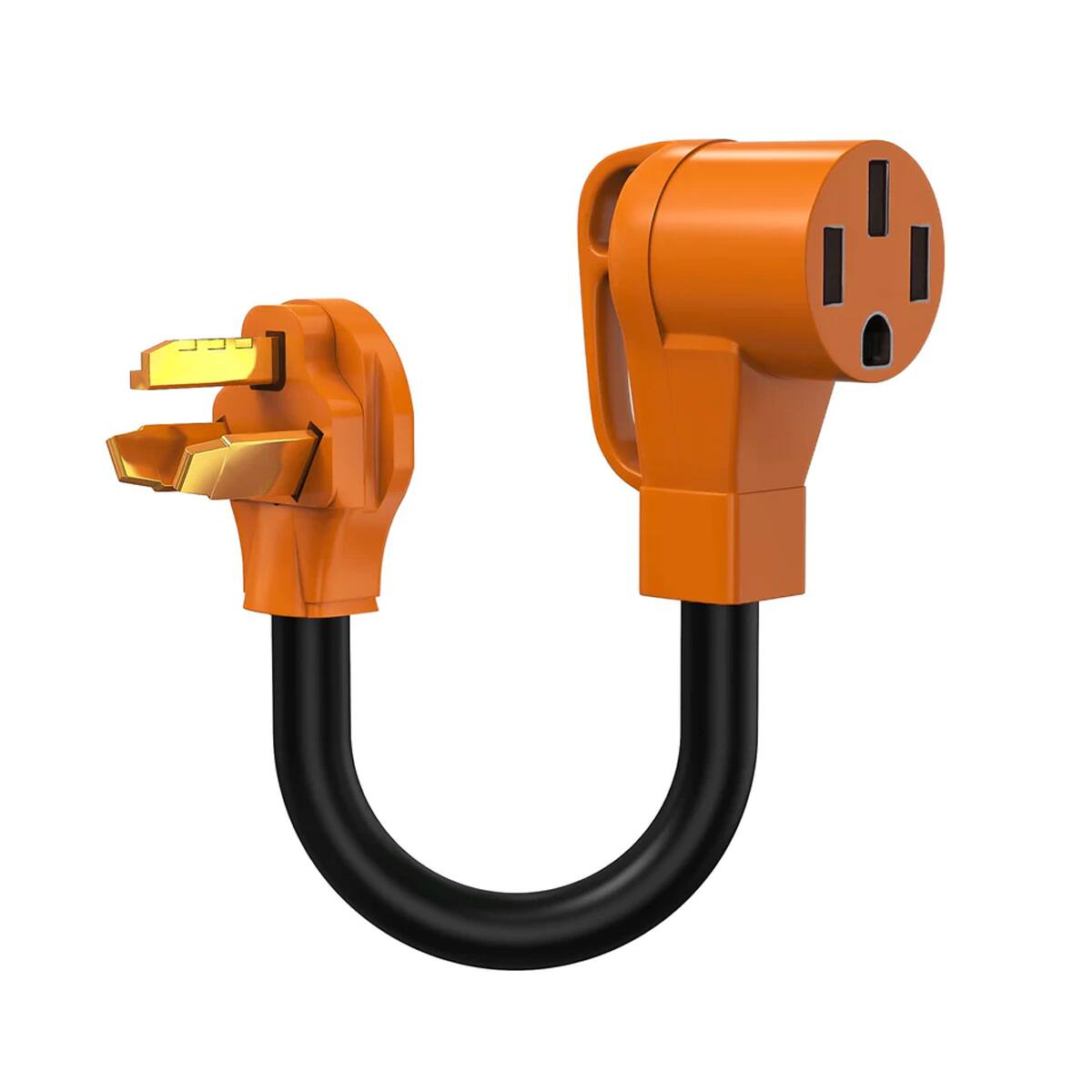 Front. Tera - NEMA 10-30P to 14-50R EV Charger Adapter Cord for Tesla & Level 2 EVs - Black & Orange.
