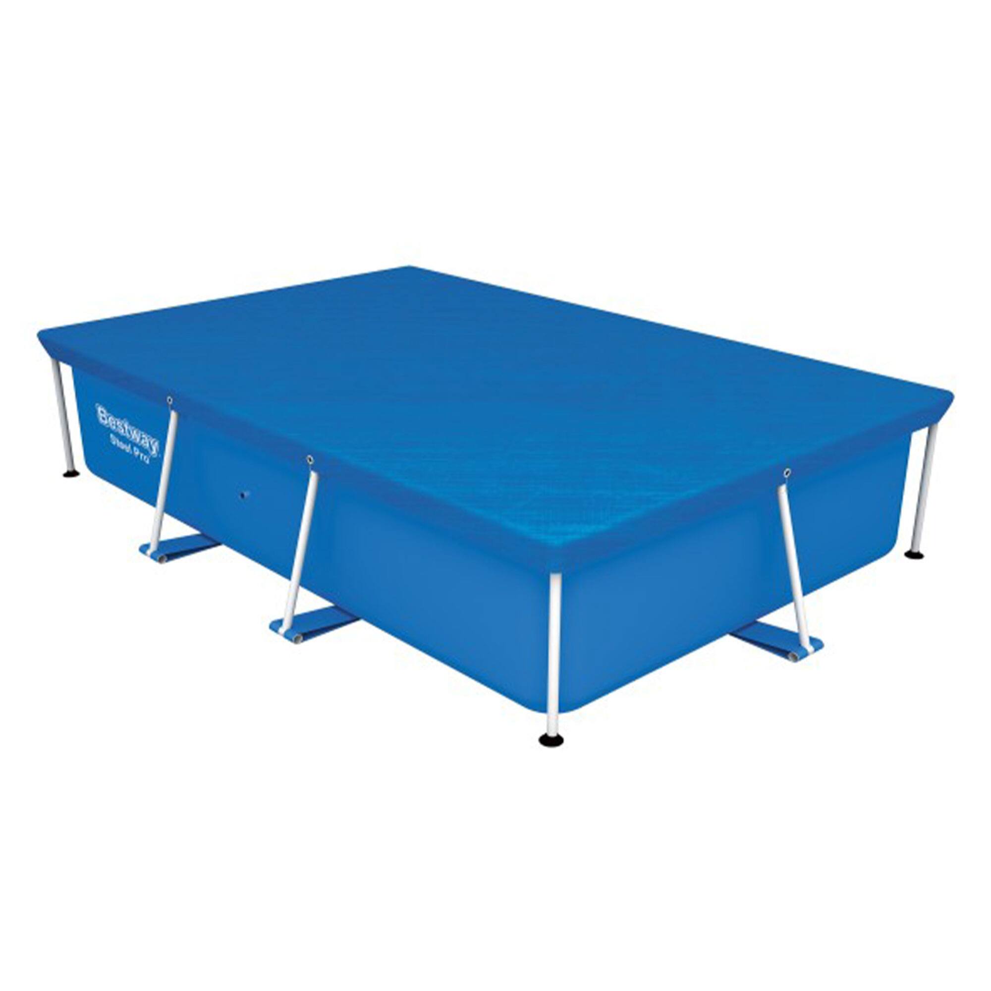 Alt View 7. Bestway - Bestway Rectangular 118" x 79" Above Ground Outdoor Swimming Pool Cover, Blue.